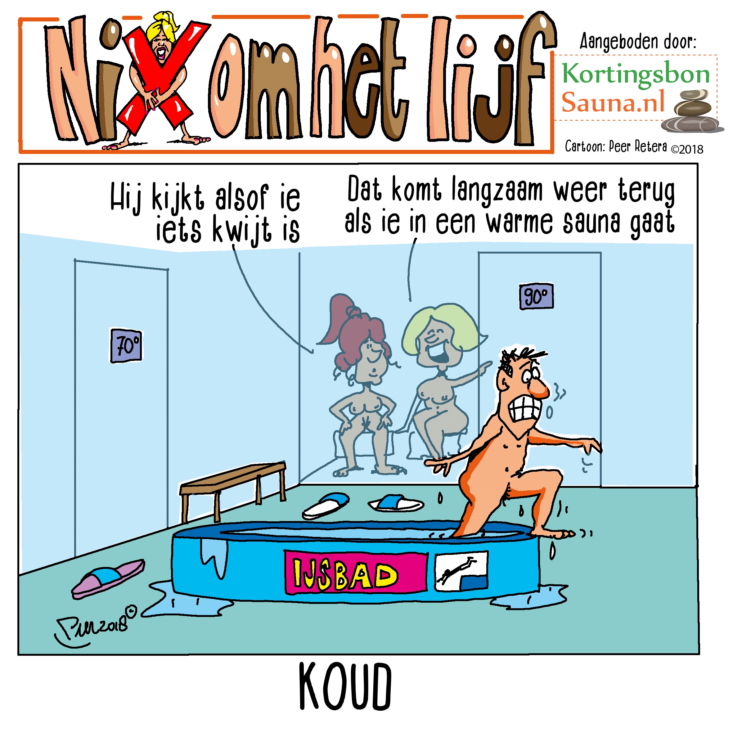 cartoon sauna ijsbad 